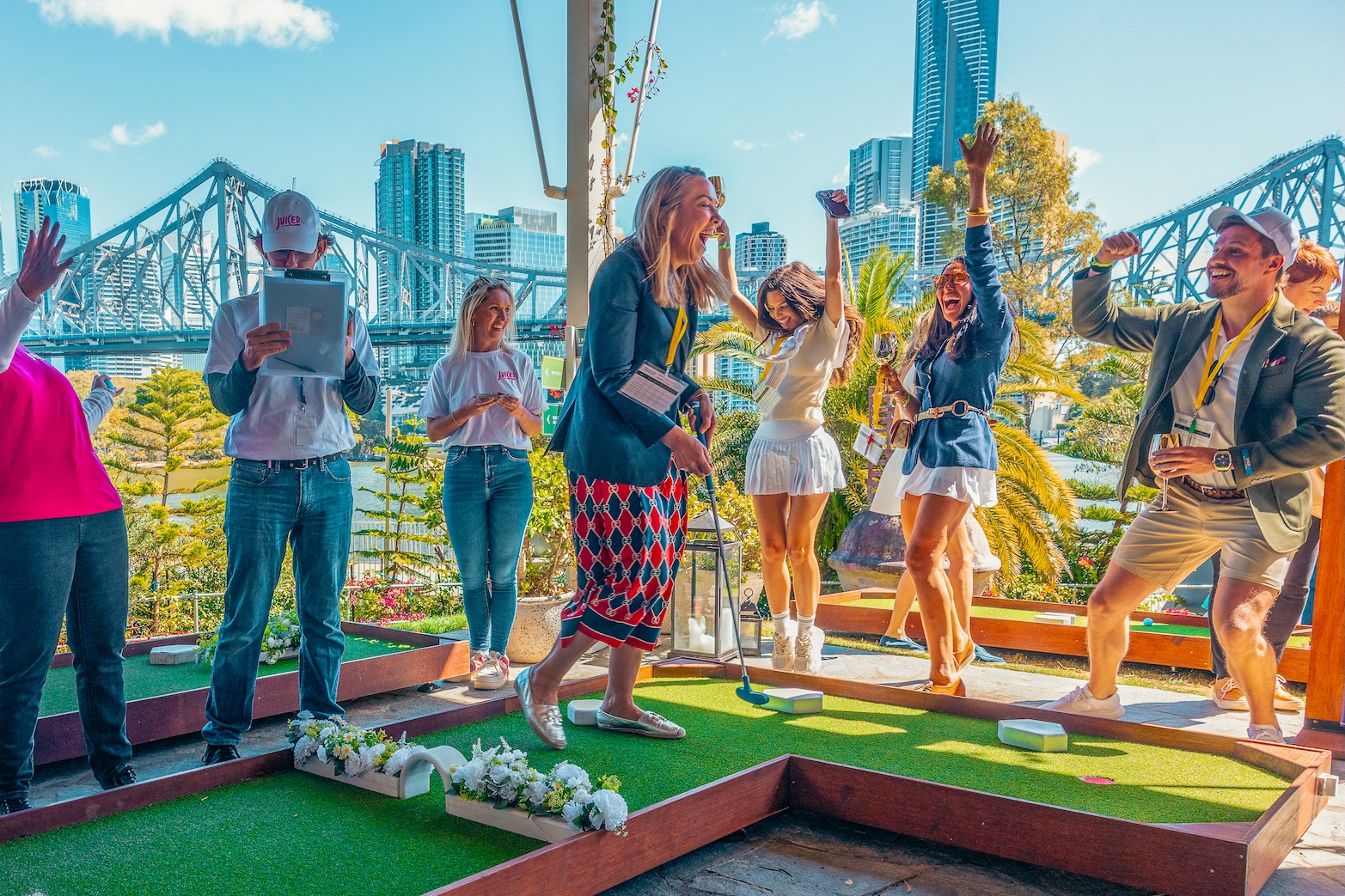 Professional brand activation at The Games event with mini-golf